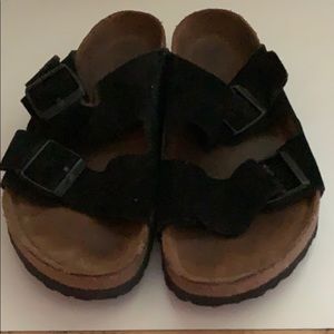 Birkenstock Arizona Black suede straps size 37